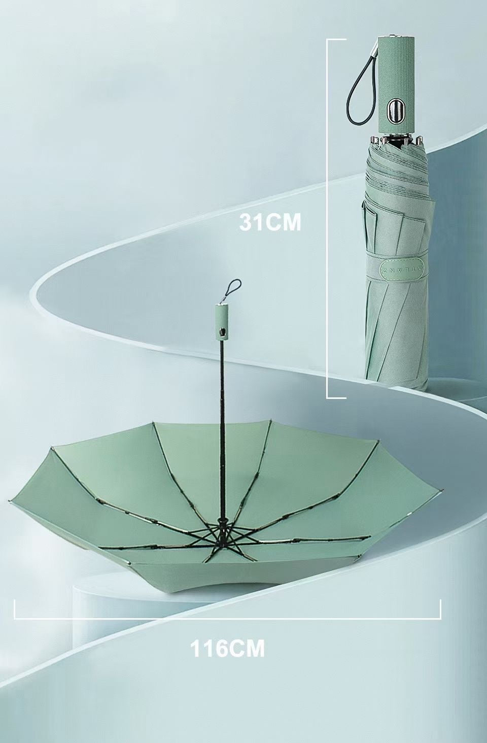 Folding Umbrella with stone decoration