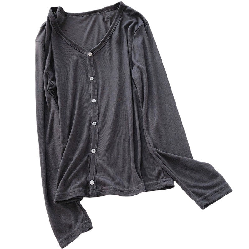 Women's Long Sleeve V-Neck Button Down Knit Sweater Soft Cardigan