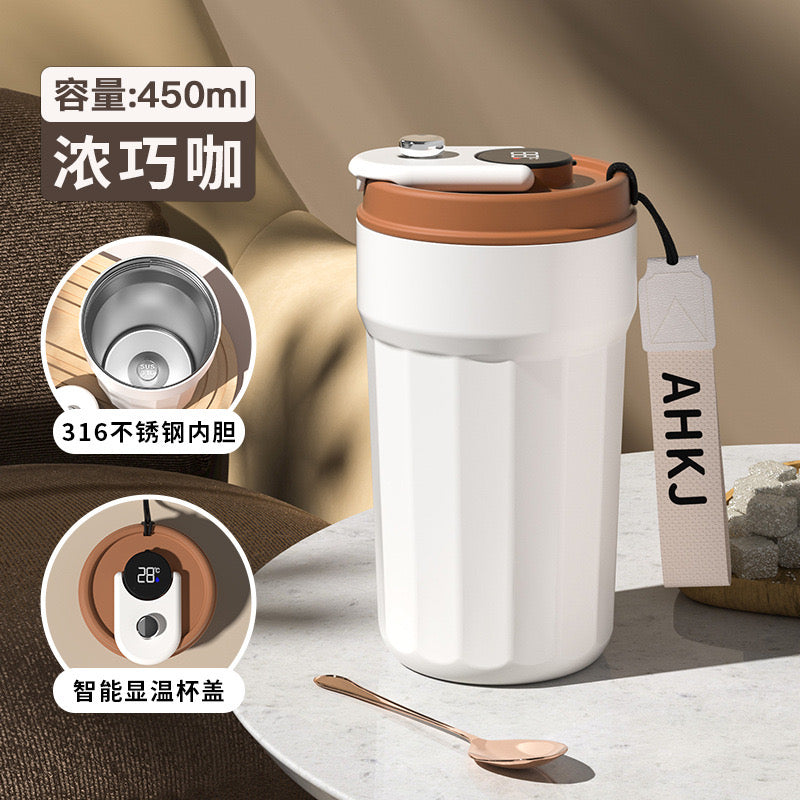 316 stainless steel ceramic inner insulation coffee high appearance water portable intelligent cup gift Jugs & Pitchers