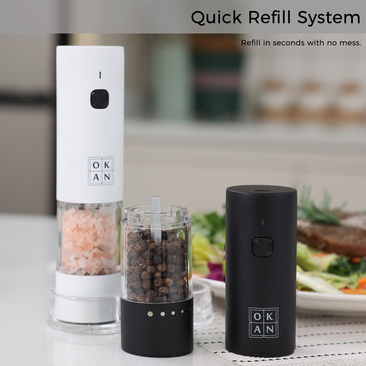 Electric Salt and Pepper Grinder Set -569