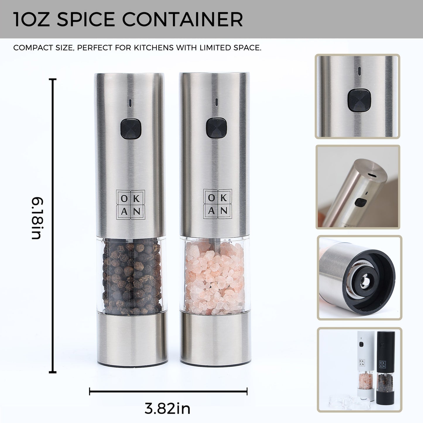Electric Salt and Pepper Grinder Set -569