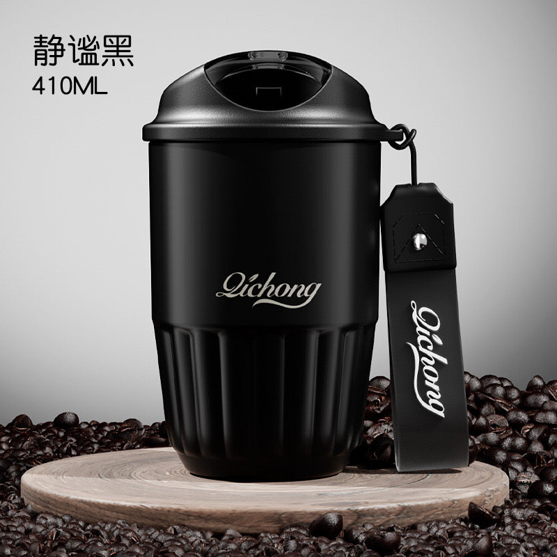 410ml Ceramic Liner Thermos Coffee Cup Double Wall Stainless Steel Vacuum Insulated Thermos For Coffee Thermal Mug Tumbler Gift