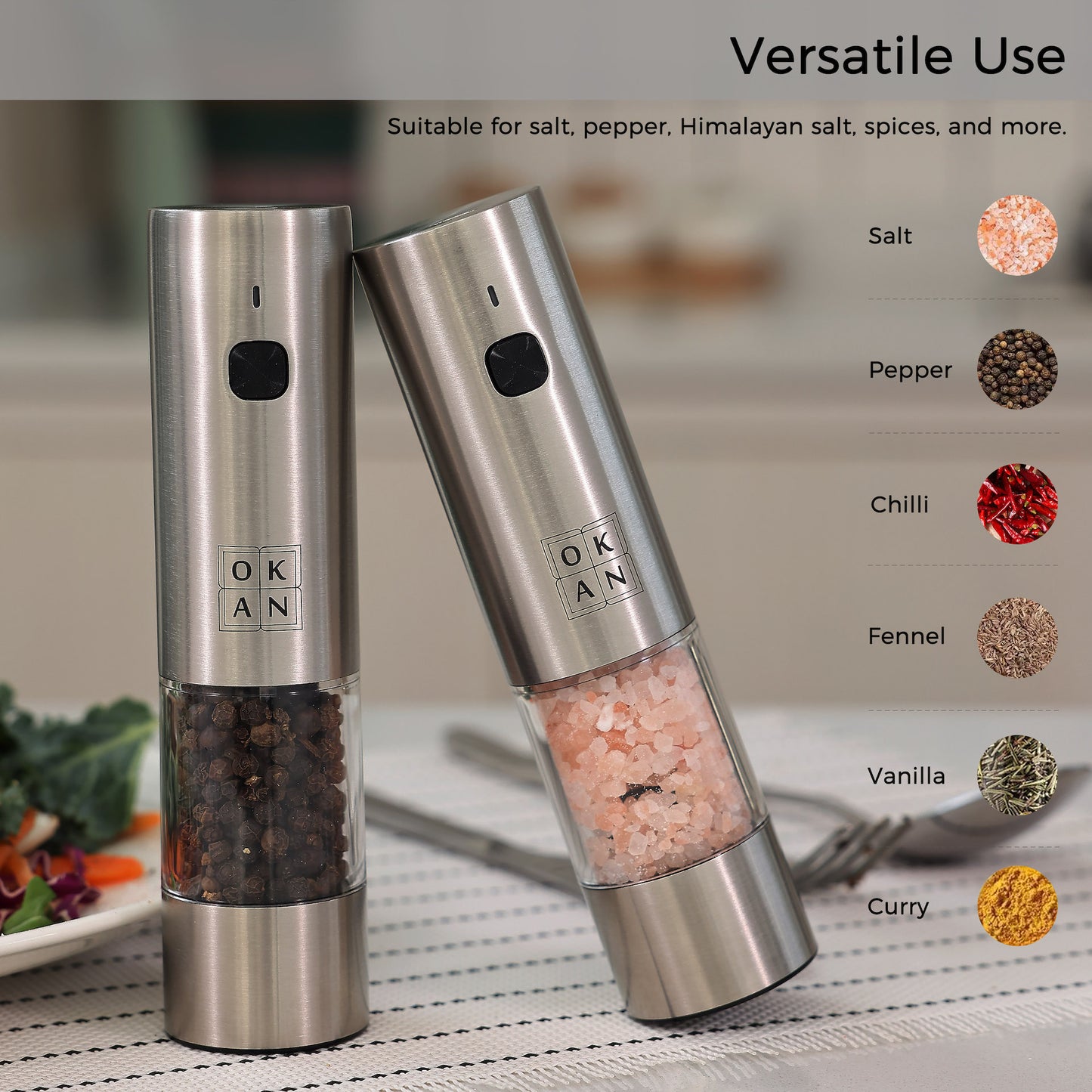 Electric Salt and Pepper Grinder Set -569
