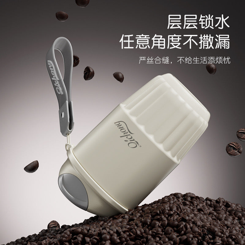 410ml Ceramic Liner Thermos Coffee Cup Double Wall Stainless Steel Vacuum Insulated Thermos For Coffee Thermal Mug Tumbler Gift