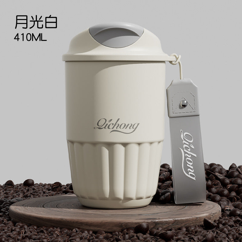 410ml Ceramic Liner Thermos Coffee Cup Double Wall Stainless Steel Vacuum Insulated Thermos For Coffee Thermal Mug Tumbler Gift