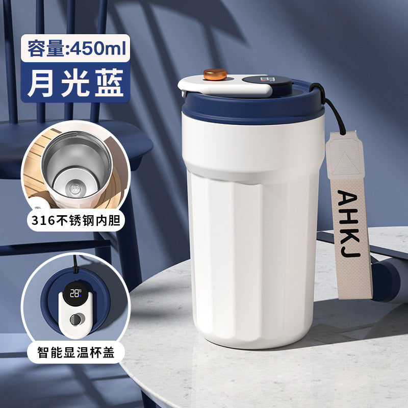 316 stainless steel ceramic inner insulation coffee high appearance water portable intelligent cup gift Jugs & Pitchers