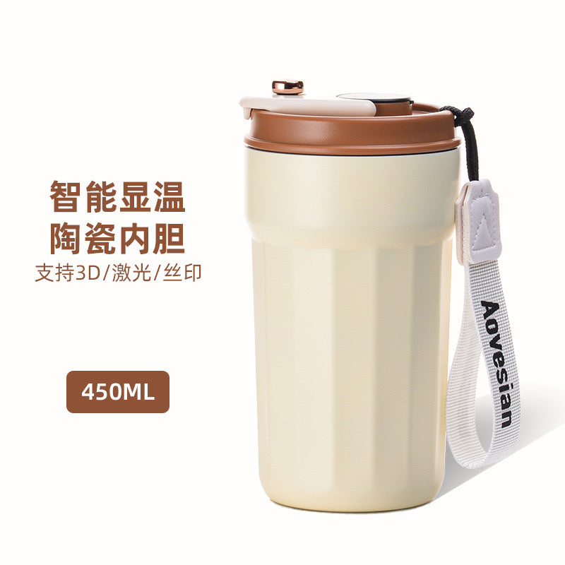 316 stainless steel ceramic inner insulation coffee high appearance water portable intelligent cup gift Jugs & Pitchers
